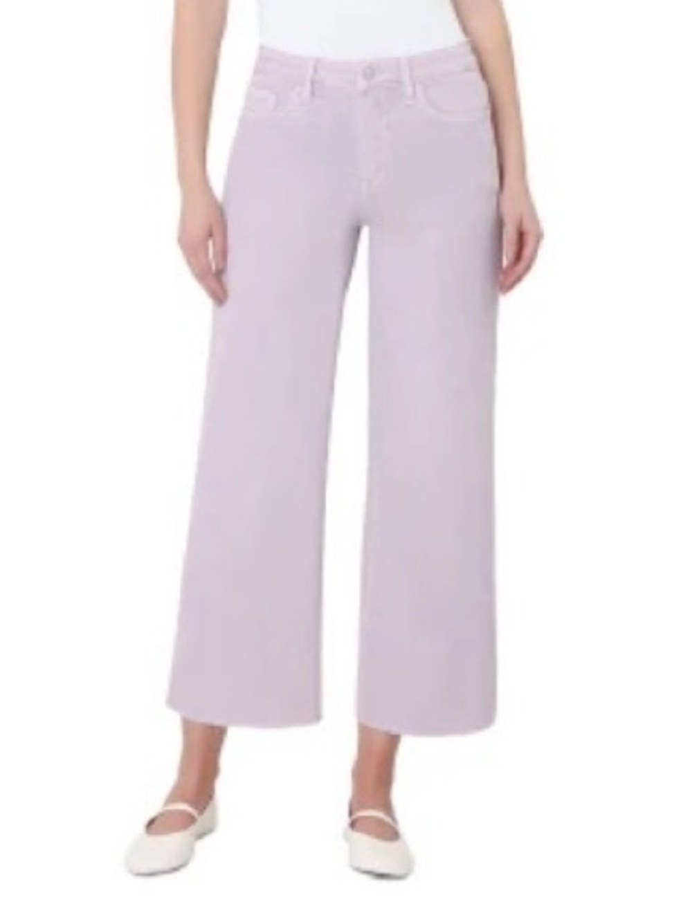 High-Rise Wide-Leg Jeans in Soft Lavender